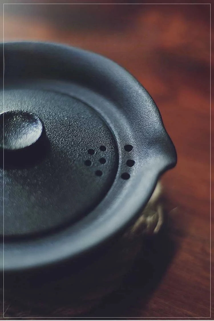 Handmade Blue Ceramic Gaiwan Travel Set – one pot, two cups | MDTEA