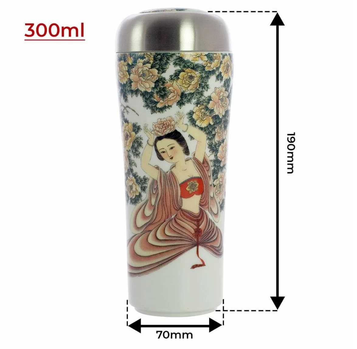 Flower Lady Porcelain Tumbler Mug – 300ml | MDTEA