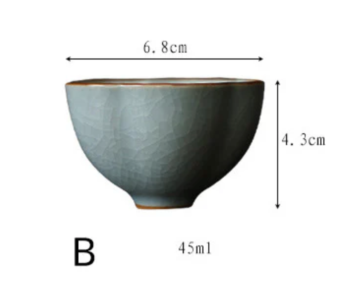 Handmade Sky Blue Ceramic Tea Cup – Ice-Crack Glaze | MDTEA