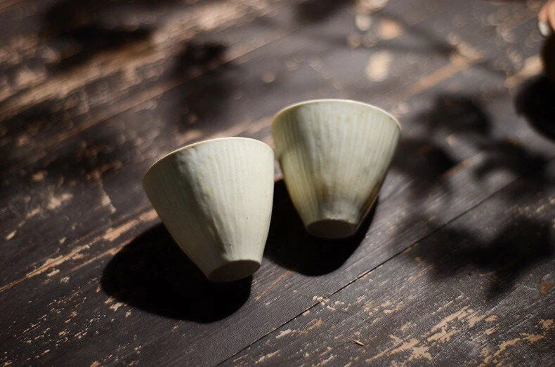 Handmade White Matte Ceramic Tea Cup | MDTEA