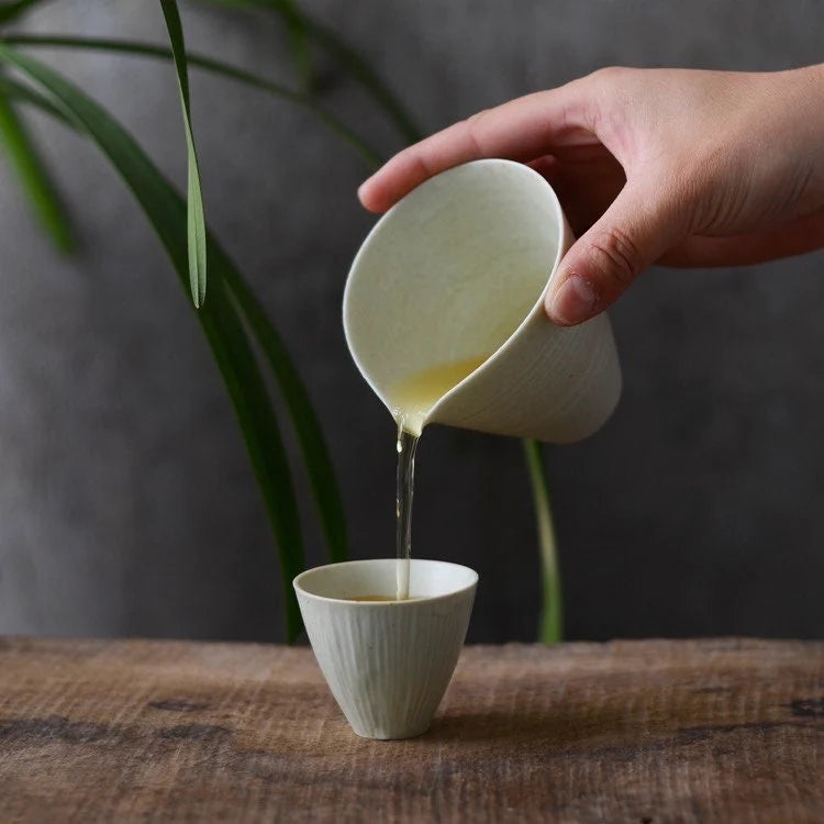 Handmade White Matte Ceramic Tea Cup | MDTEA
