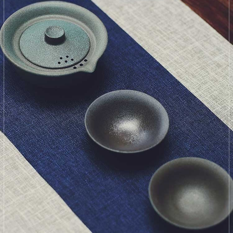 Handmade Blue Ceramic Gaiwan Travel Set – one pot, two cups | MDTEA