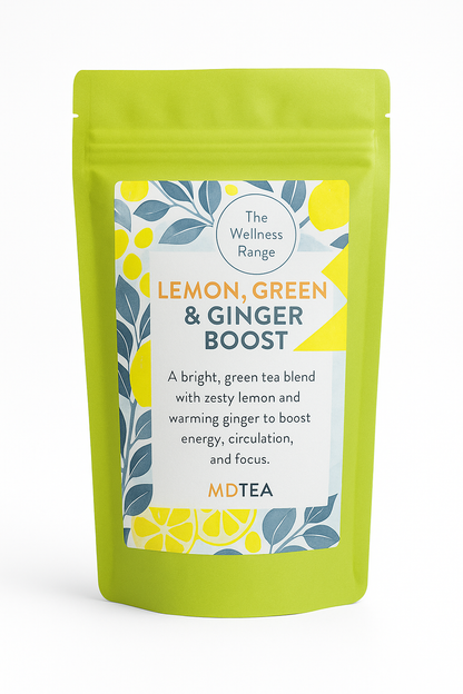 Lemon, Green &amp; Ginger Boost – green tea with lemon and ginger | MDTEA