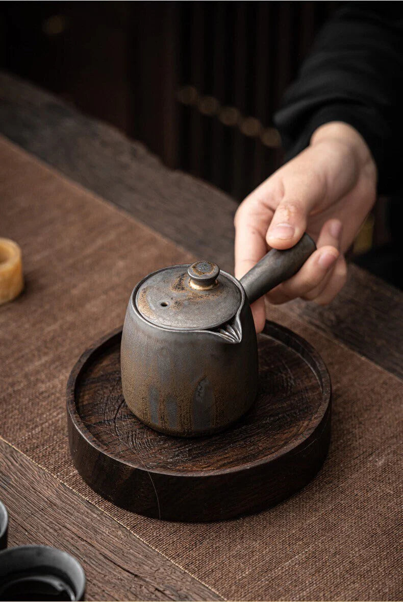 Handmade Golden Black Ceramic Teapot | MDTEA
