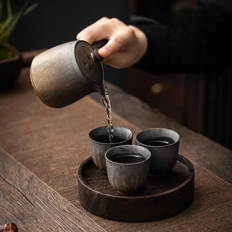 Handmade Golden Black Ceramic Teapot | MDTEA