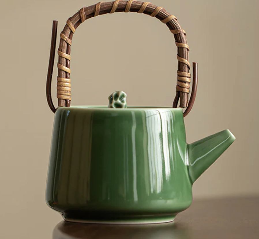 Handmade Japanese-Style Green Ceramic Teapot (200ml) | MDTEA
