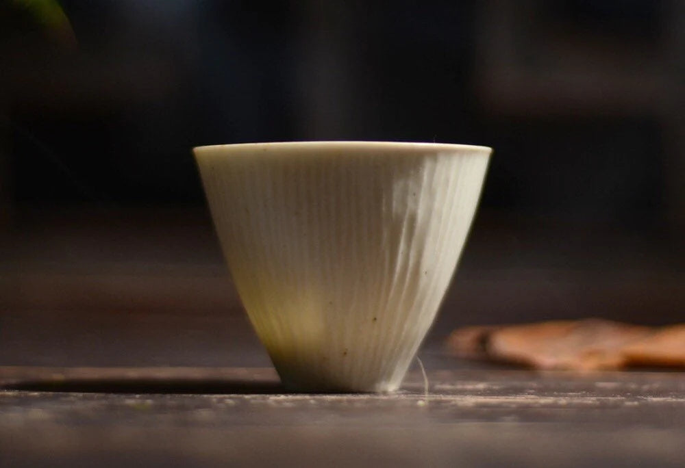 Handmade White Matte Ceramic Tea Cup | MDTEA
