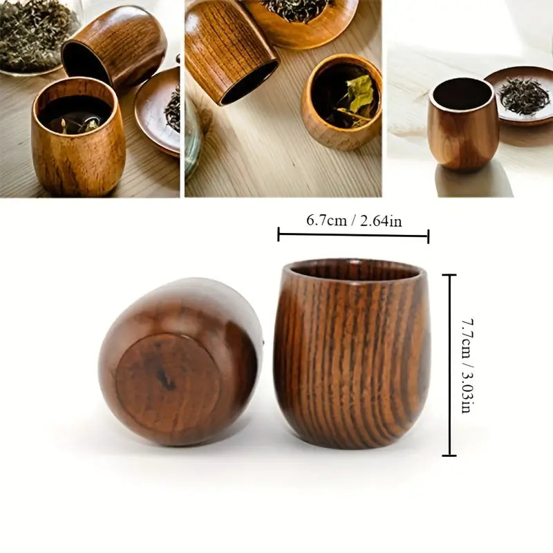 Elegant solid wood tea cups – for hot or cold drinks | MDTEA